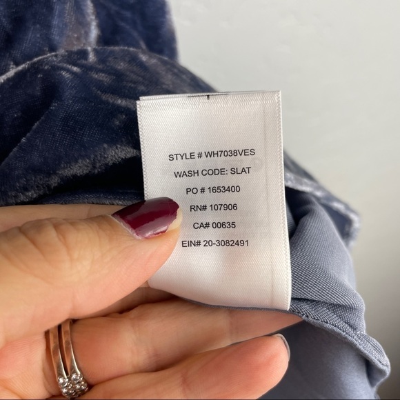 Hudson Velvet Cowl Neck Camisole in Slate Blue Gray Women's Size Small - Picture 8 of 8